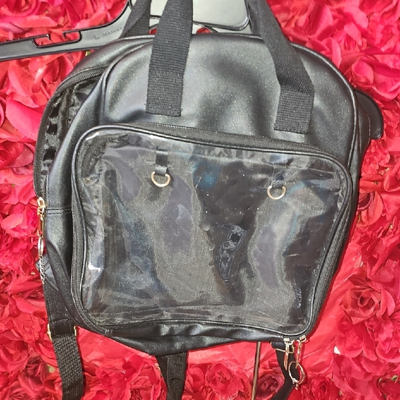 Handbags - Black Clear Pocket Backpack